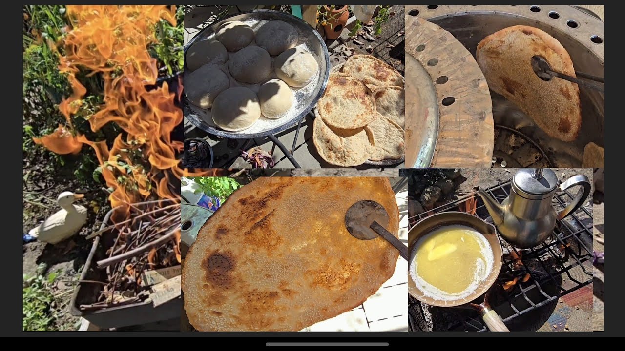 خبز بالسمسم بتنور الغاز واسوي ريوك على الحطب اليوم الشغل والكعده بالمزرعه السعيده نقضي اجمل الاوقات 