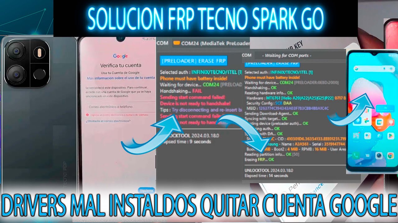 FRP TECNO SPARK GO 2023 QUITAR CUENTA GOOGLE SOLUCION UNLOCKTOOL