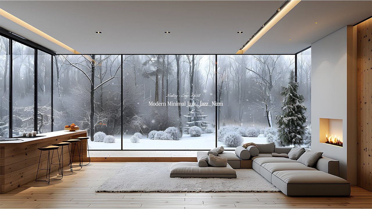 눈 덮인 숲을 마주한 창가, 고요히 흐르는 겨울 모던 미니멀 재즈 ❄️ | A Serene Flow of Winter Jazz 🕯️