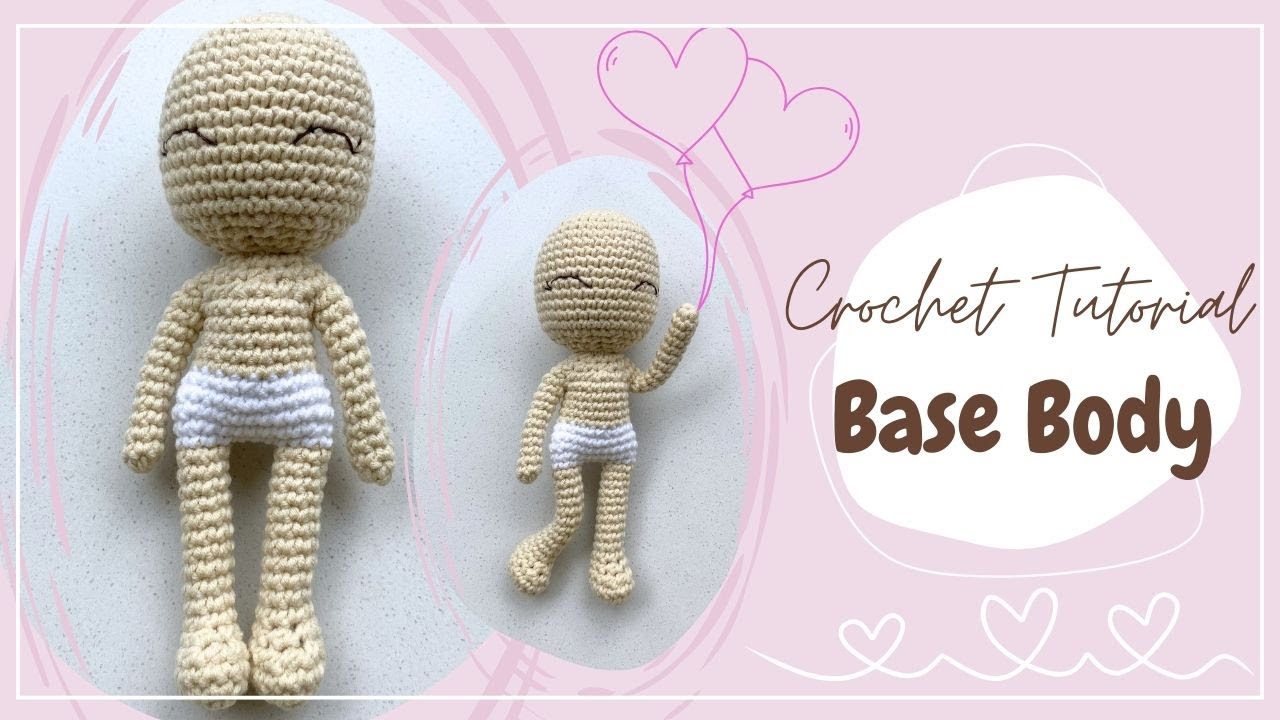 Crochet Doll Body with Wire Frame Pattern | 20cm Amigurumi Doll Base Tutorial