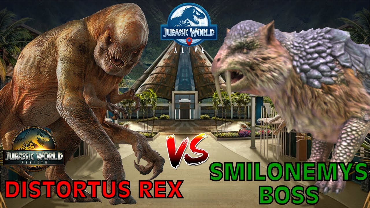 Distortus Rex vs Smilonemys Boss - Jurassic World Alive