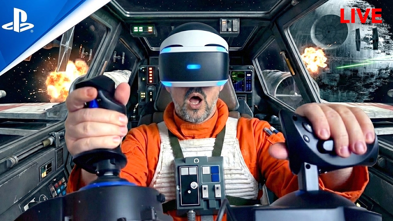 Star WARS : Sqadrones -PS5 -PSVR / Thrustmaster  Flightstick / Live