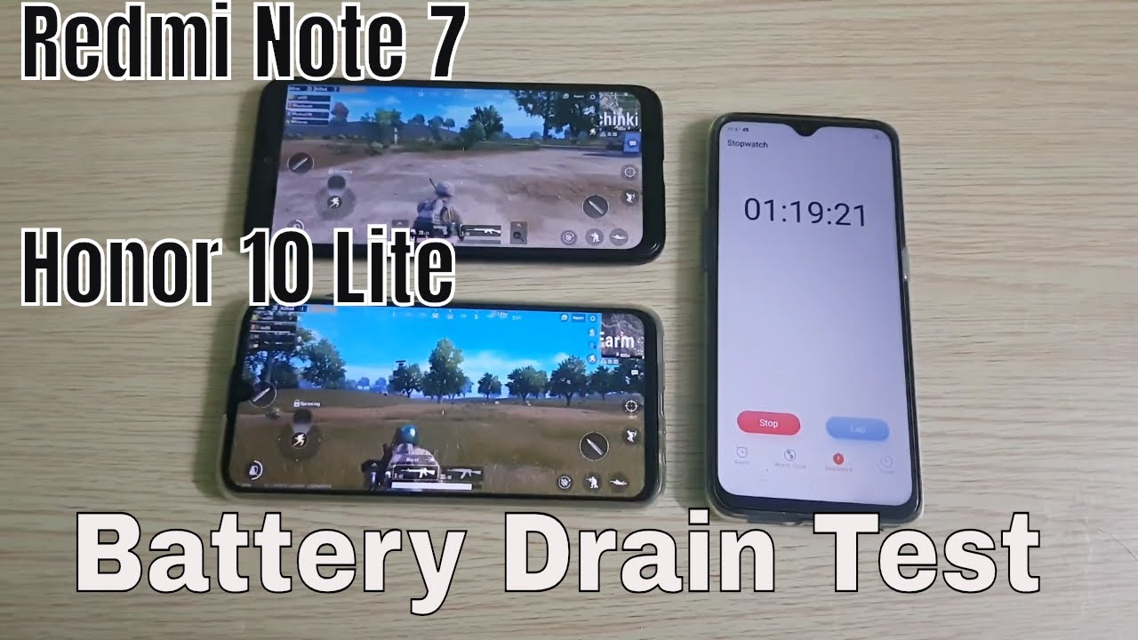 Xiaomi Redmi Note 7 vs Honor 10 Lite Battery Drain Test