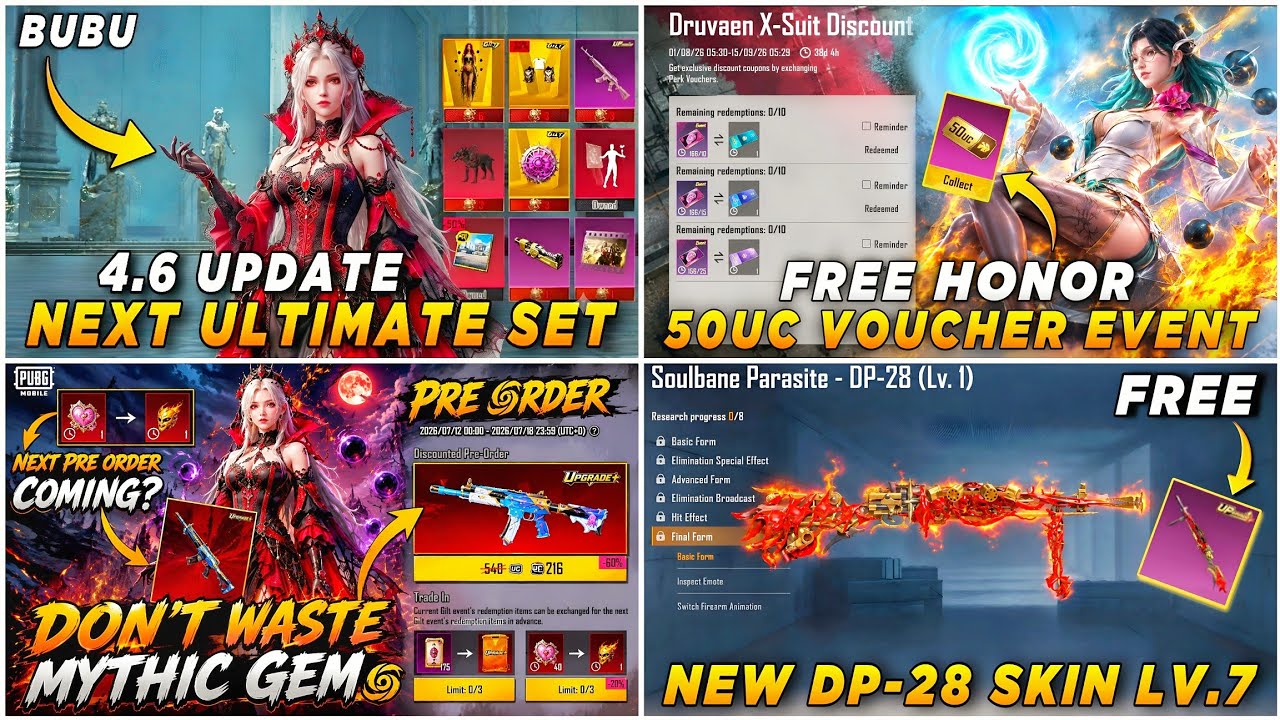 🔴 NEXT BUBU ULTIMATE SET ✅ HONOR 50UC VOUCHER CONFIRM 😍 NEXT PRE ORDER EVENT 🔥 NEW DP-28 LV.8 SKIN 🤯