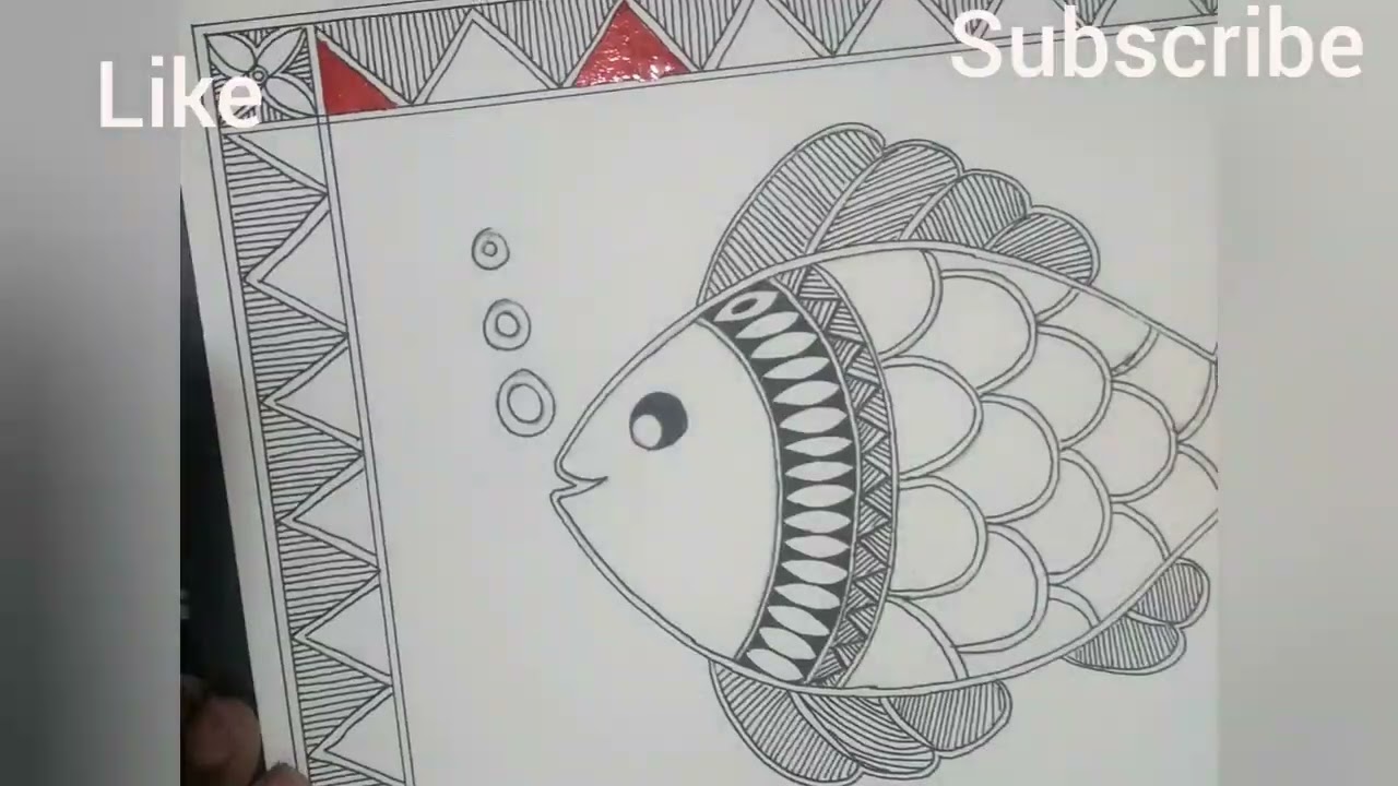 easy fish madhubani painting for kids