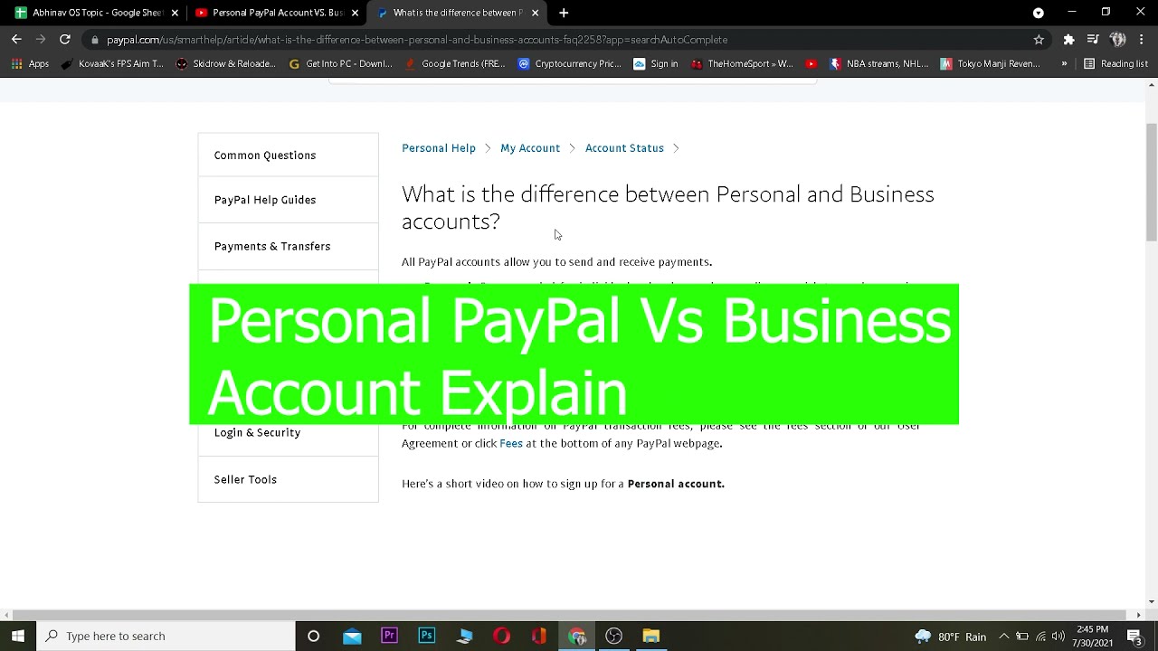 PayPal Personal Account Vs PayPal Business Account [EXPLAINED!]