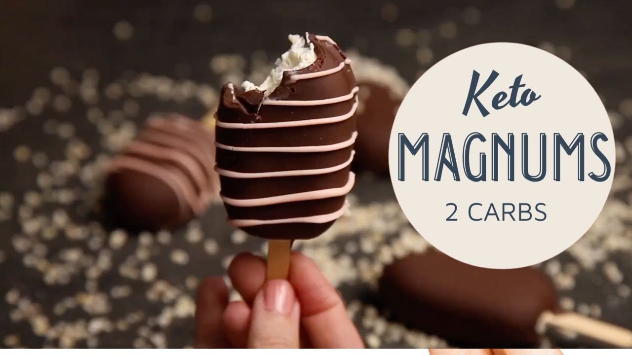 Keto Magnums de chocolate - helados fáciles sin azúcar