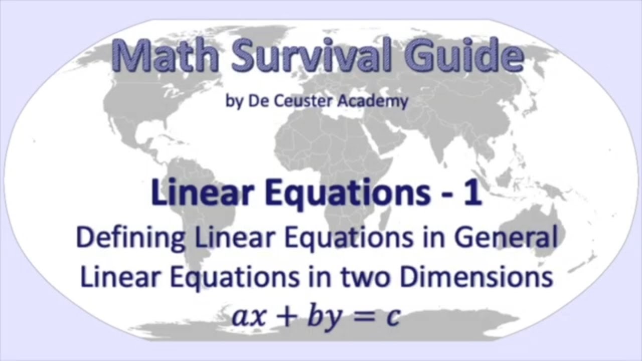 Math Survival Guide - Linear Equations 1