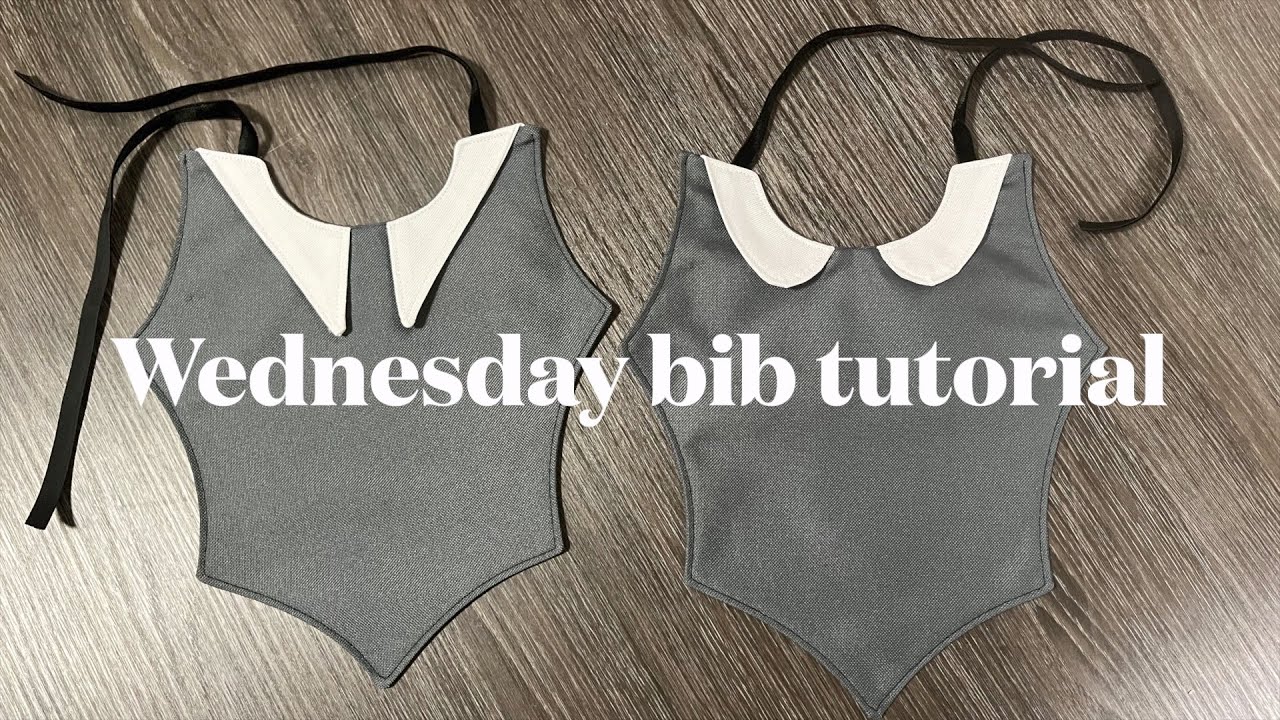 Wednesday inspired baby bib tutorial, gothic baby bib tutoral, bib with collar
