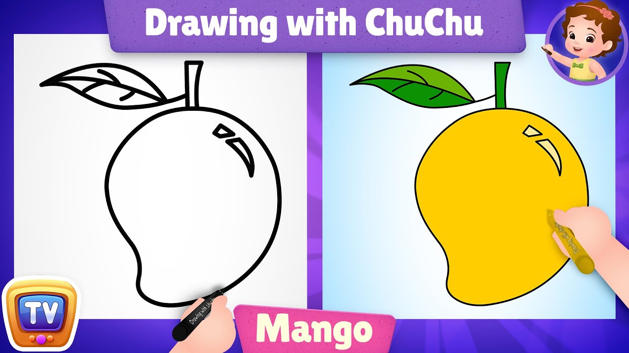 How to Draw a Mango? - Drawing with ChuChu &ndash; ChuChu TV Drawing for Kids Easy Step by Step