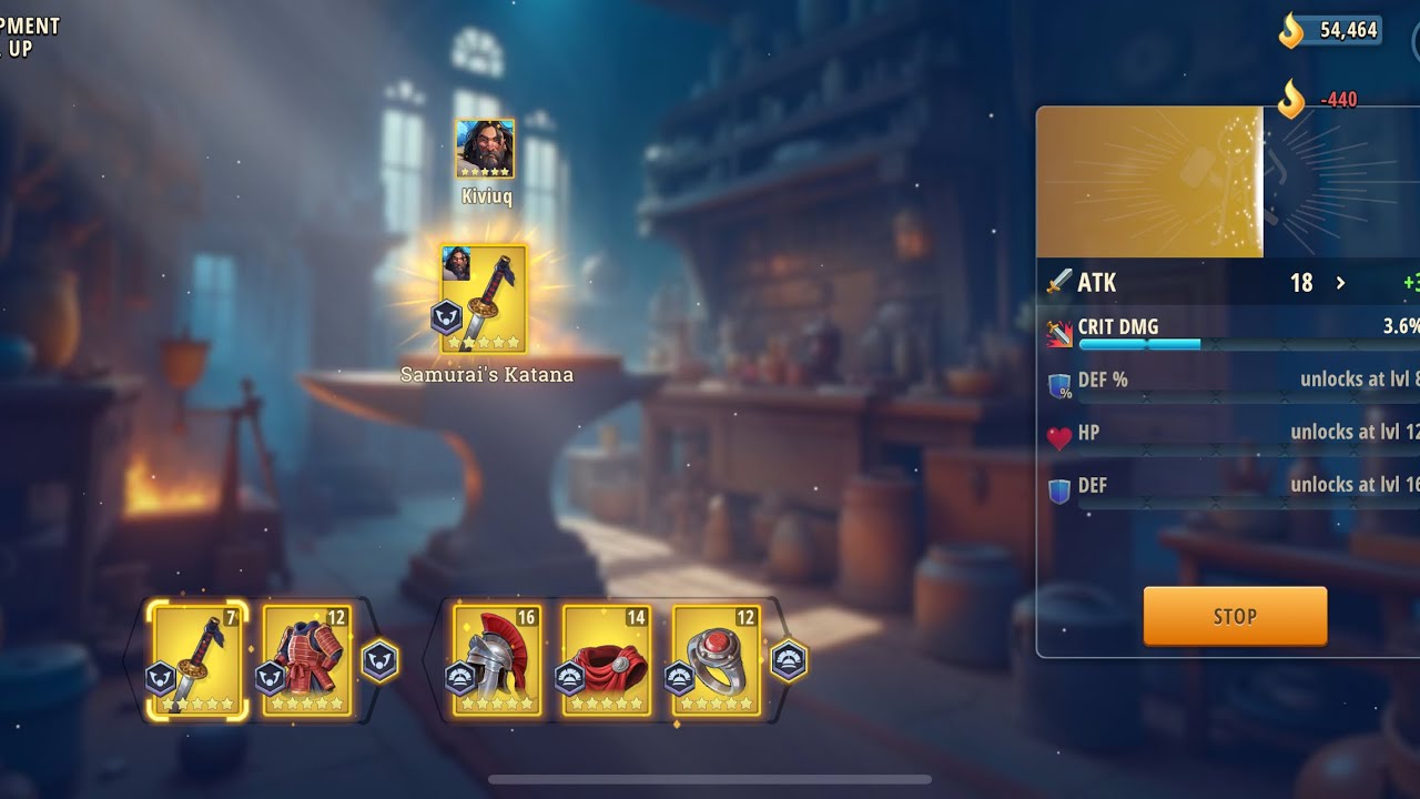 Gold equipment for Mr White bear with Anvil sprite event 👑⚜️