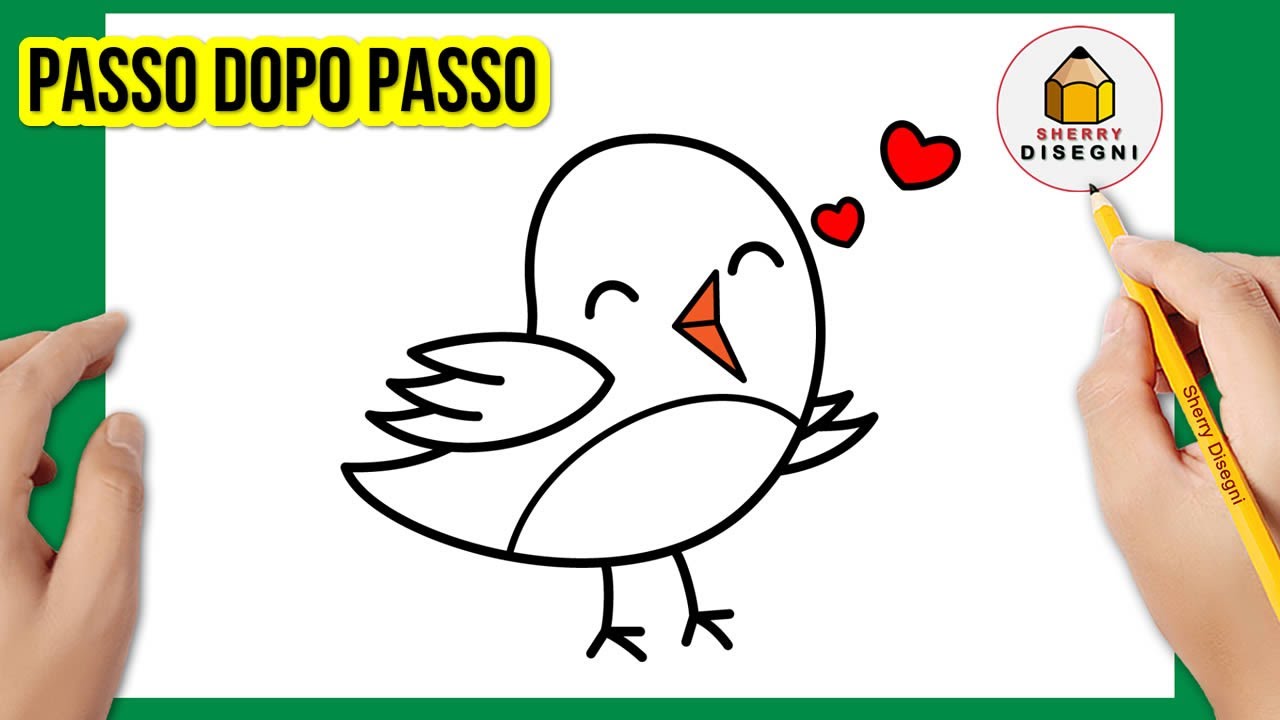 Come Disegnare un Uccellino facile 🐦 | Disegno di San Valentino