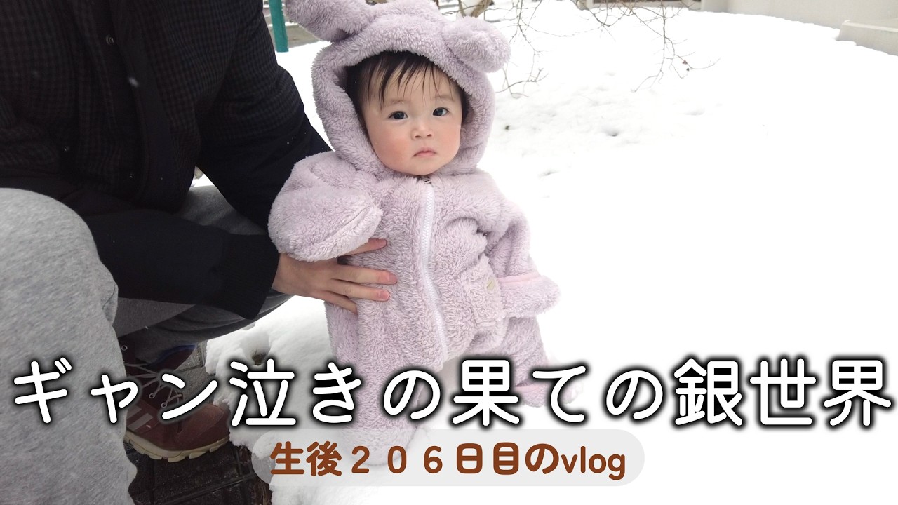 生後206日目 ギャン泣きの果ての銀世界｜里帰りなし,1LDK,完母育児,生後6ヶ月,vlog
