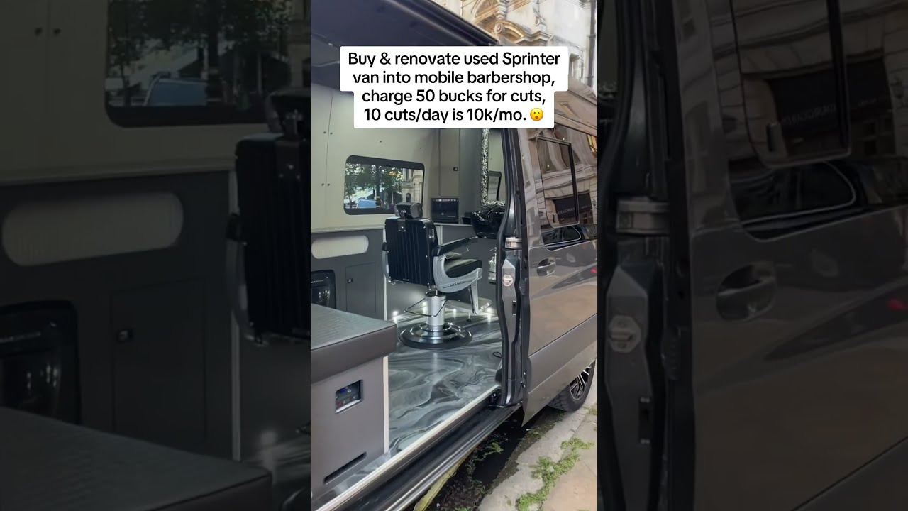 MOBILE BARBERSHOP #shorts #business #makemoney #barbershop #van #transformation #mobile #ideas #tips