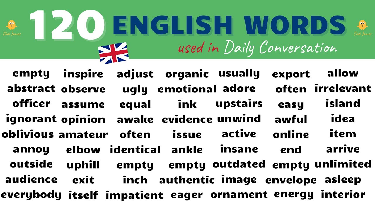 Learn 120 ESSENTIAL English Words and English Phrases used in Daily Conversation