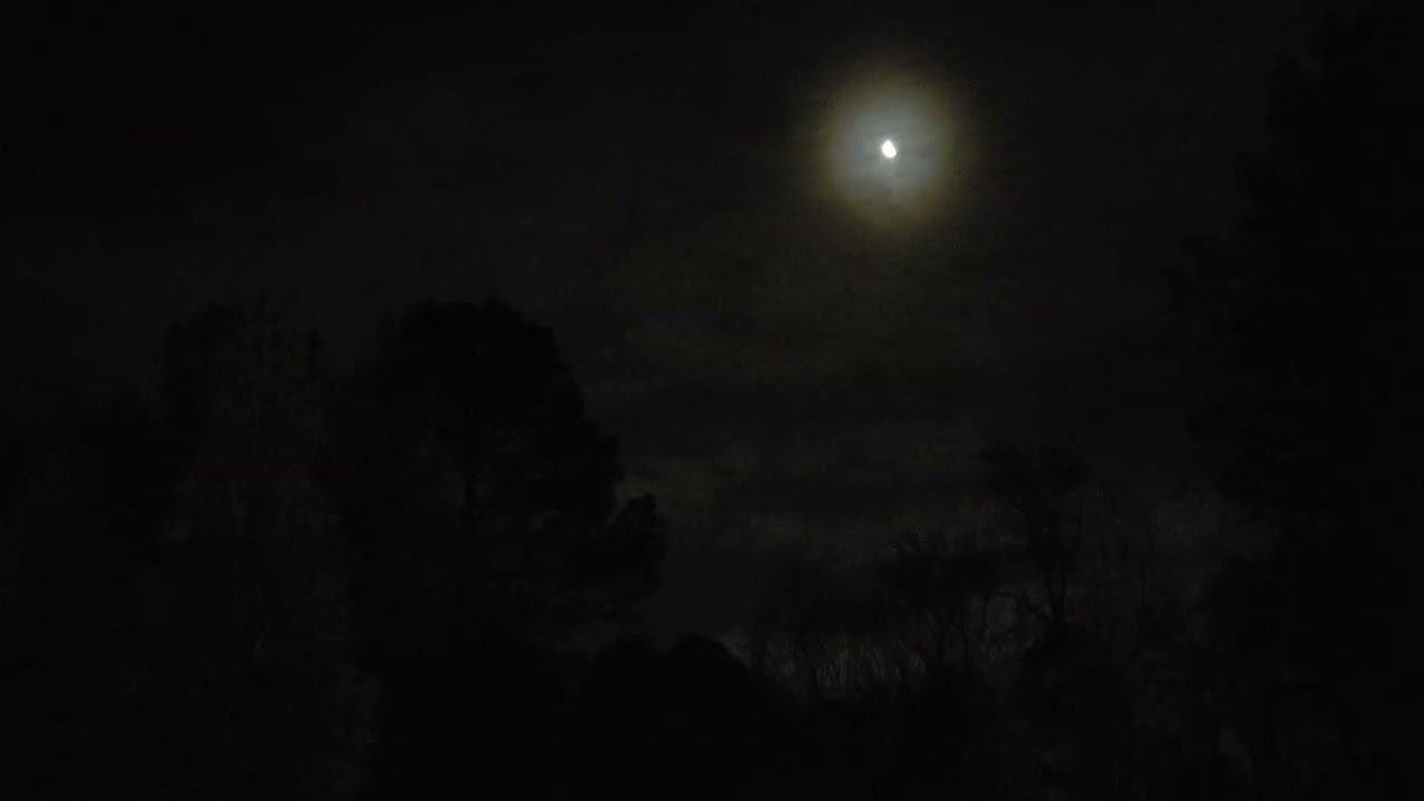 FEB 9, 2026. Early morning  moon across a chilly cloudy sky. Part 2