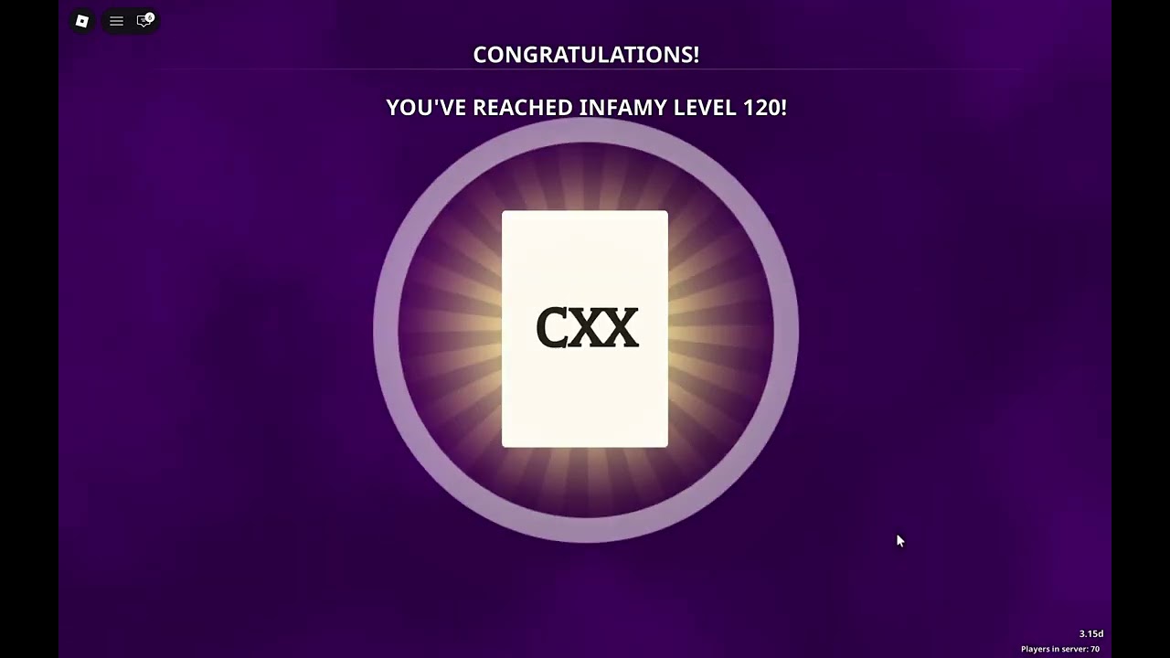 Ranking Up To Infamy CXX In Notoriety (Roblox)