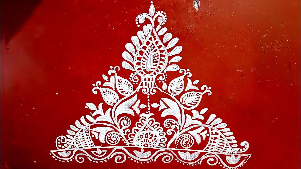 simple design arpona for Lakshmi puja🌹🌹 easy to make for everyone🌹🌹🌹 @krishnaart6220