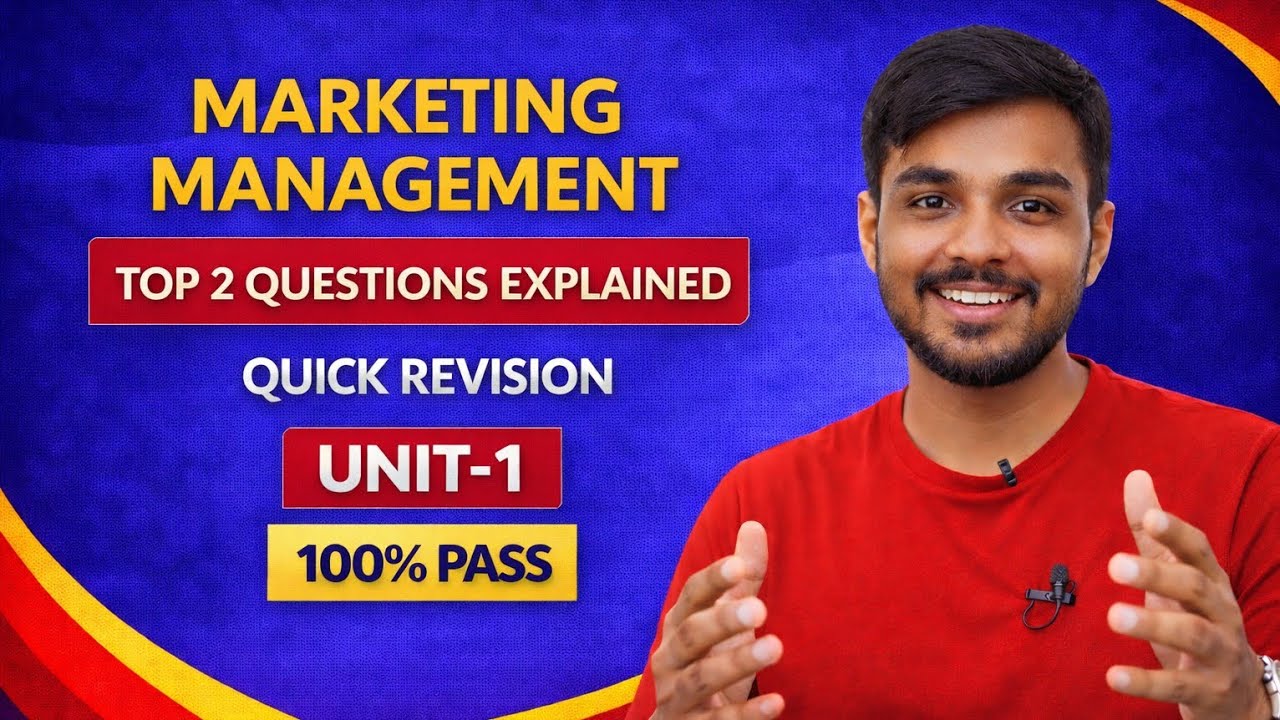 Marketing Management Unit–1 | Top 2 Imp Questions Explained | MBA SEM–1 OU @santhoshbachuwar2987 