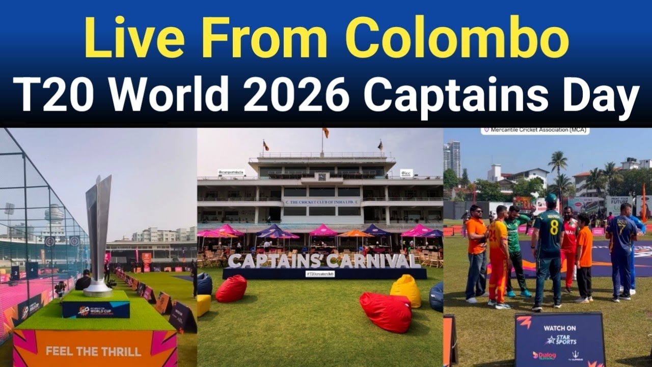 Live Colombo 🔴 T20 World Cup 2026 Captains Day | 8 Captains Participate In Captains Carnival