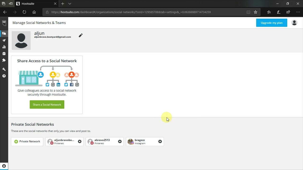 Hootsuite public user Social media settings