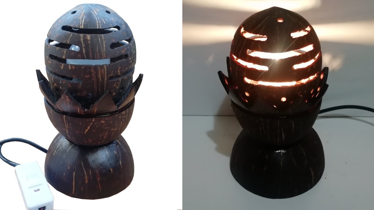 Coconut Shell Night Lamp || Traditional Table Lamp