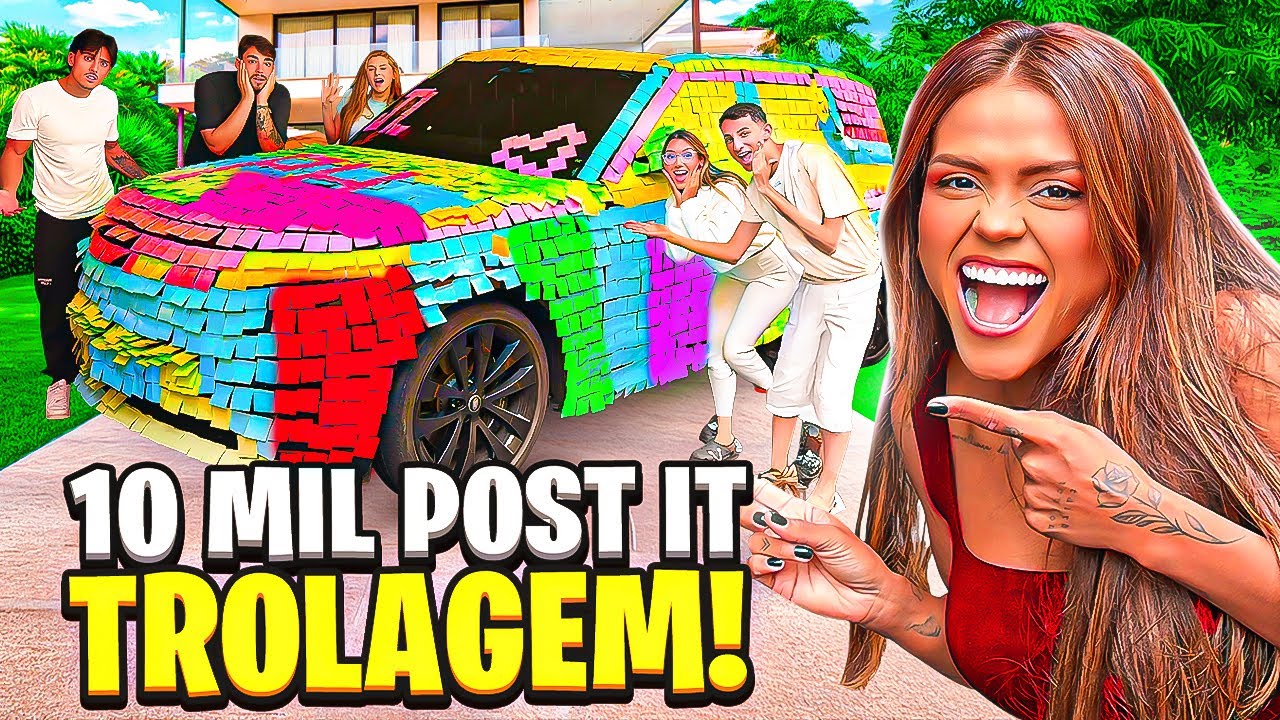 10 MIL POST IT NO CARRO DO MEU IRMÃO!!! (TROLAGEM)