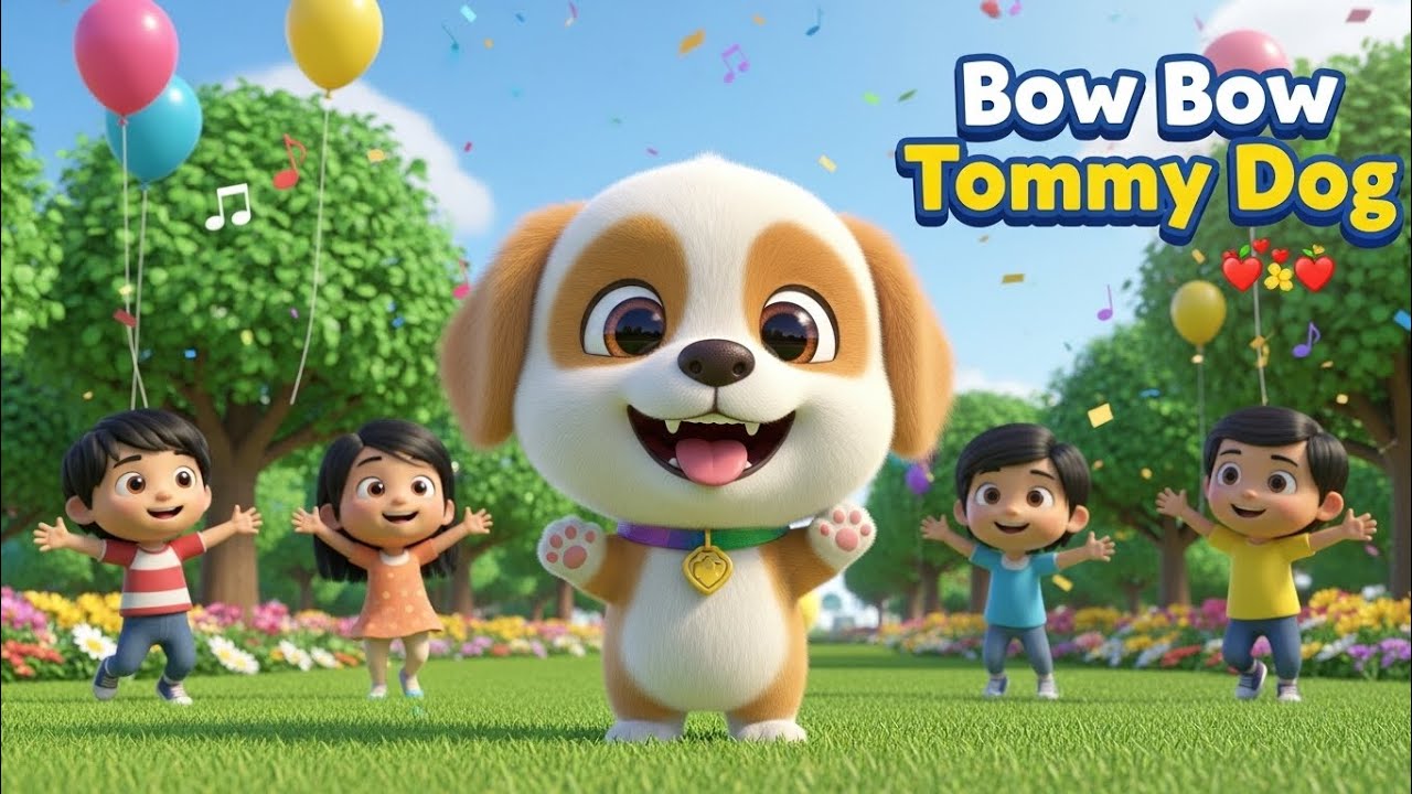 Bow bow bow 🐶Song for Kids | Nursery Rhyme Fun #kids #dogs #rhymey