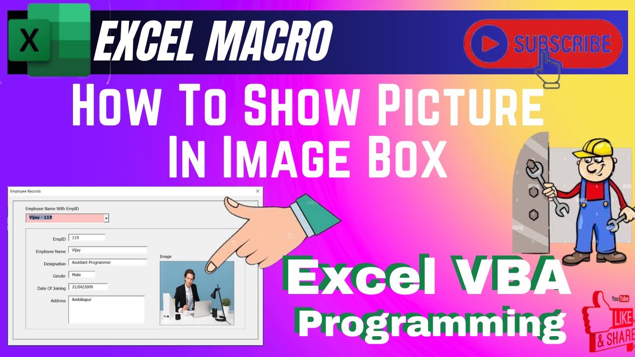 How To Show Picture In Image Box Through Excel VBA | Excel Macro | VBA Programming |Excel Automation
