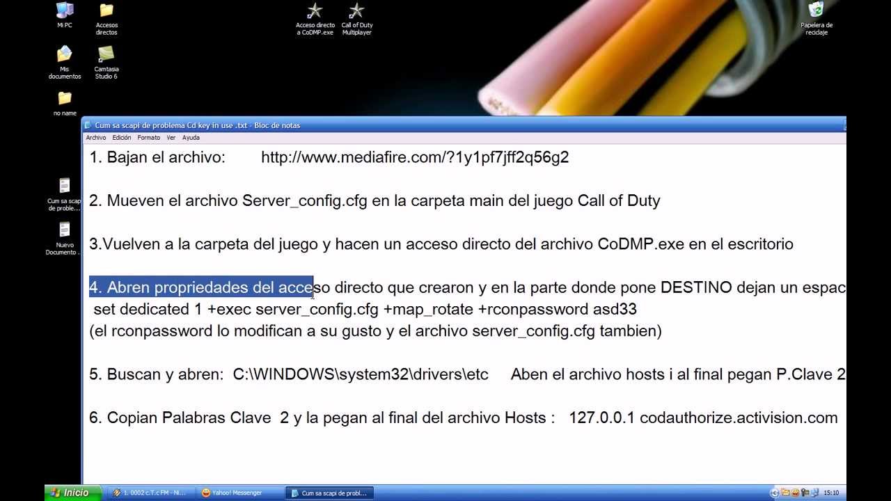 Solucionar Error del CD Key en uso - Call of Duty 1