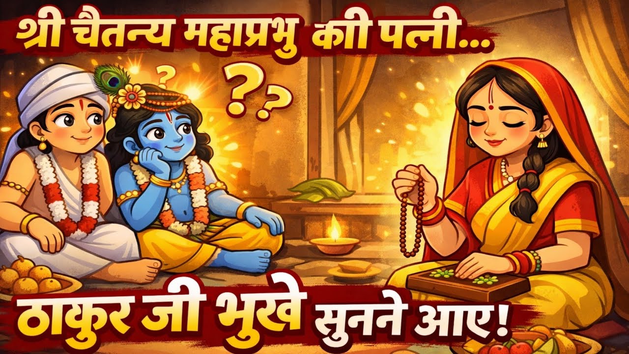 😭😋श्री चैतन्य महाप्रभु की पत्नी ऐसे माला 🔥करती की ठाकुर💥 जी भुखे बैठकर सुनने के लेए आ पडत|
