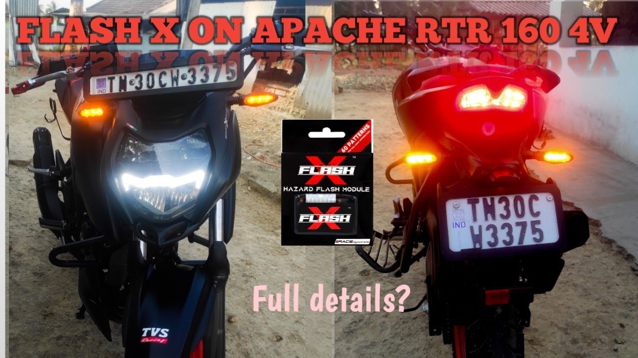 How to Install FLASH X HAZARD in APACHE RTR 160 4V || 60 PATTERNS || Full details👍