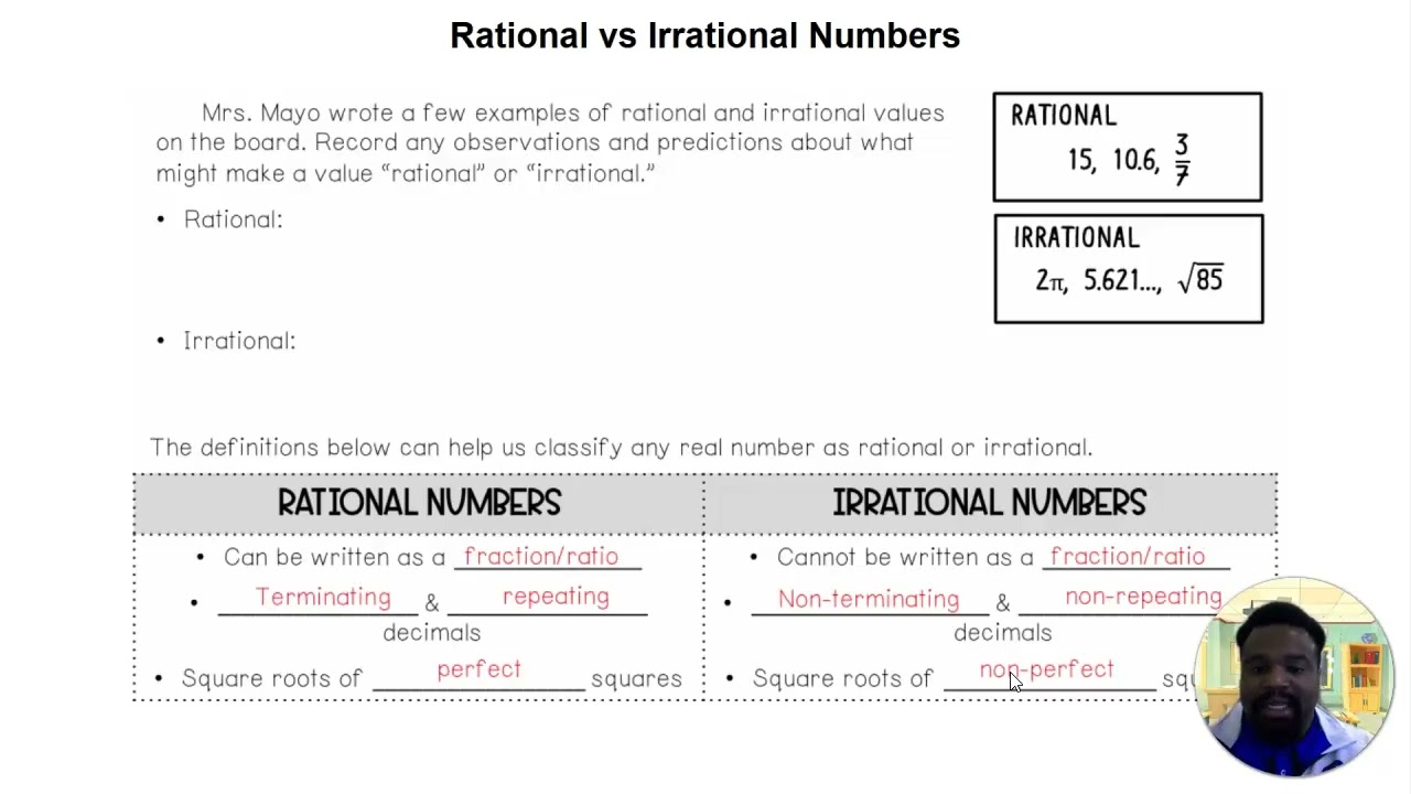 Square Roots & Rational vs Irrational Numbers