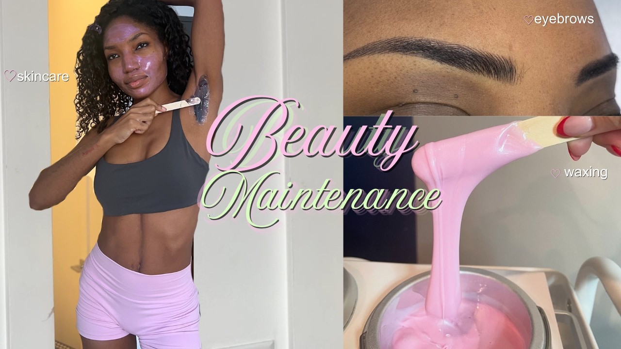 AT HOME BEAUTY MAINTENANCE ROUTINE| Baddie on a budget| Waxing at home, skincare, eyebrow routine