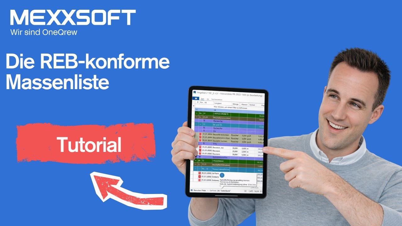 REB-23.003 konforme Massenliste in mexXsoft X2 – Massen korrekt ermitteln