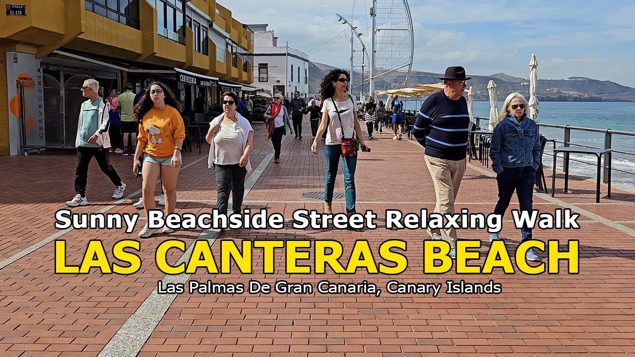 Exploring Las Canteras Beachfront Streets | Stunning Walking Tour in Gran Canaria