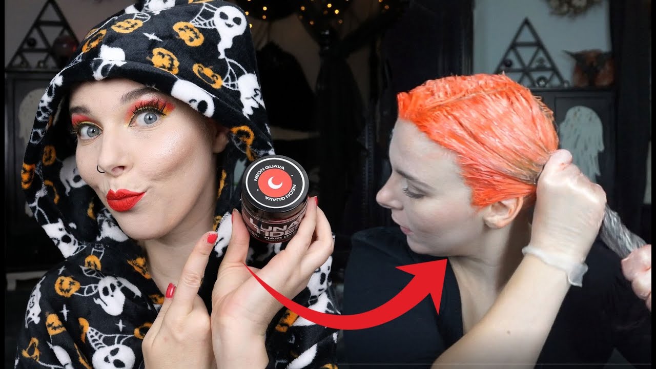 Ich töne meine Haare NEON ORANGE 🧡🎃