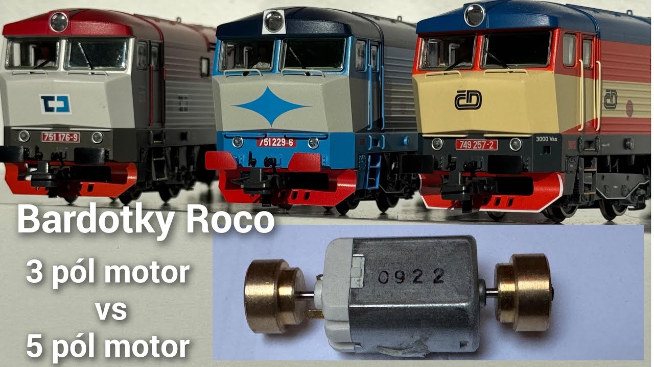 Bardotky Roco a 3 pól motorky , test , výměna motoru za 5 pól , 731008 , 70925 , 70927 , 70923