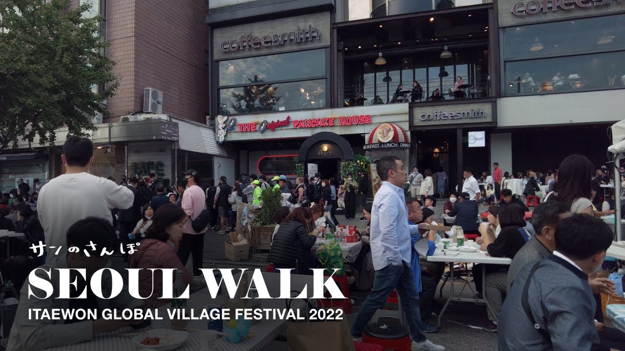[4K] Seoul Walking Trip - Itaewon Global Village Festival on Itaewon Street (Oct.2022)  w/sound