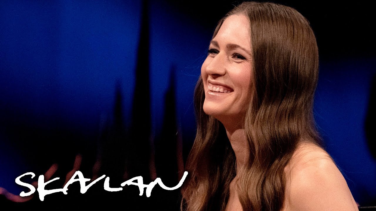 Дарья Домрачева и Уле Эйнар Бьорндален на ток-шоу «Skavlan»