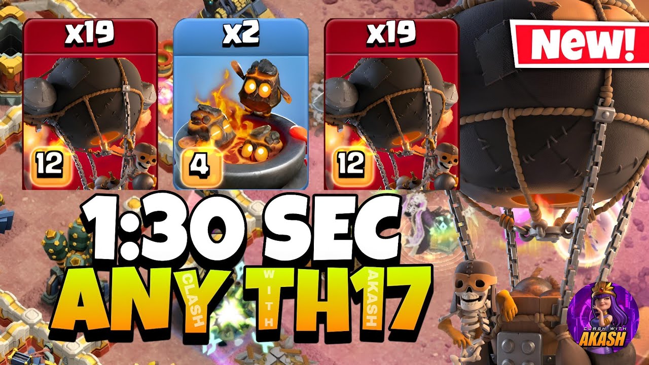 Epic Strategy! TH17 Rocket Loon is the Easiest TH17 Attack Strategy in Clash of Clans 🔥