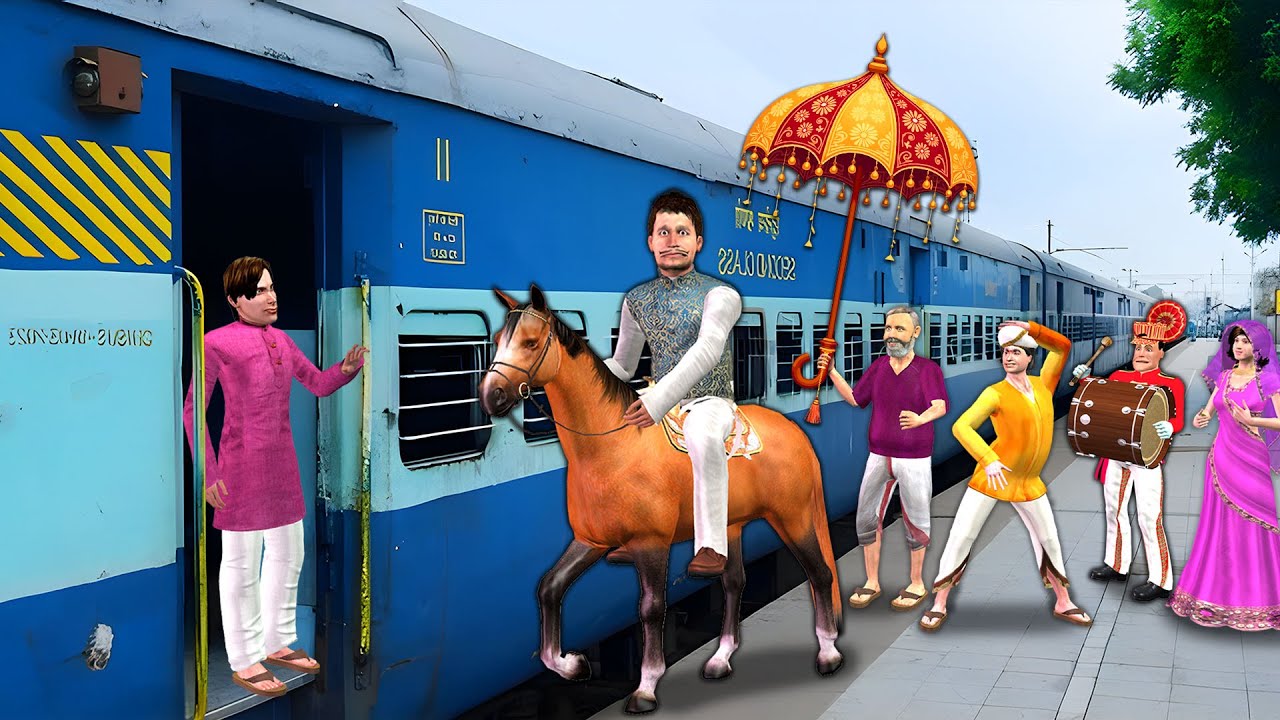Lazy Traveller Train Journey Wrong Rail Train Comedy Video Hindi Kahaniya Moral Stories Hindi Story