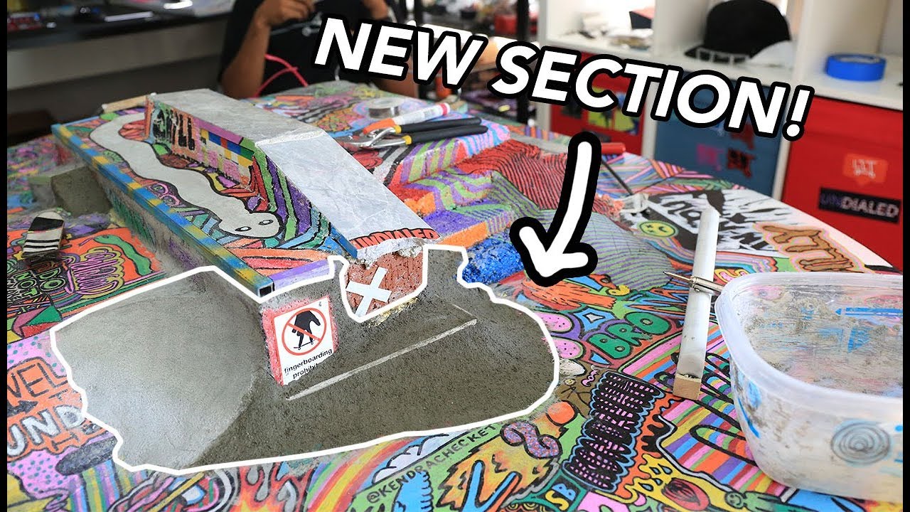DIY CONCRETE FINGERBOARD PARK FINISHED!