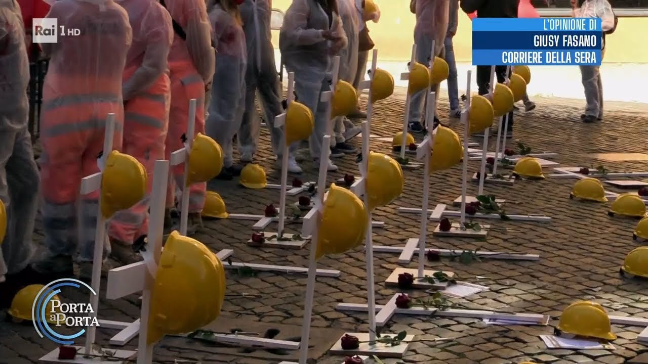 Nel 2022 ci sono stati tre morti al giorno in incidenti sul lavoro - Porta a porta 09/11/2022