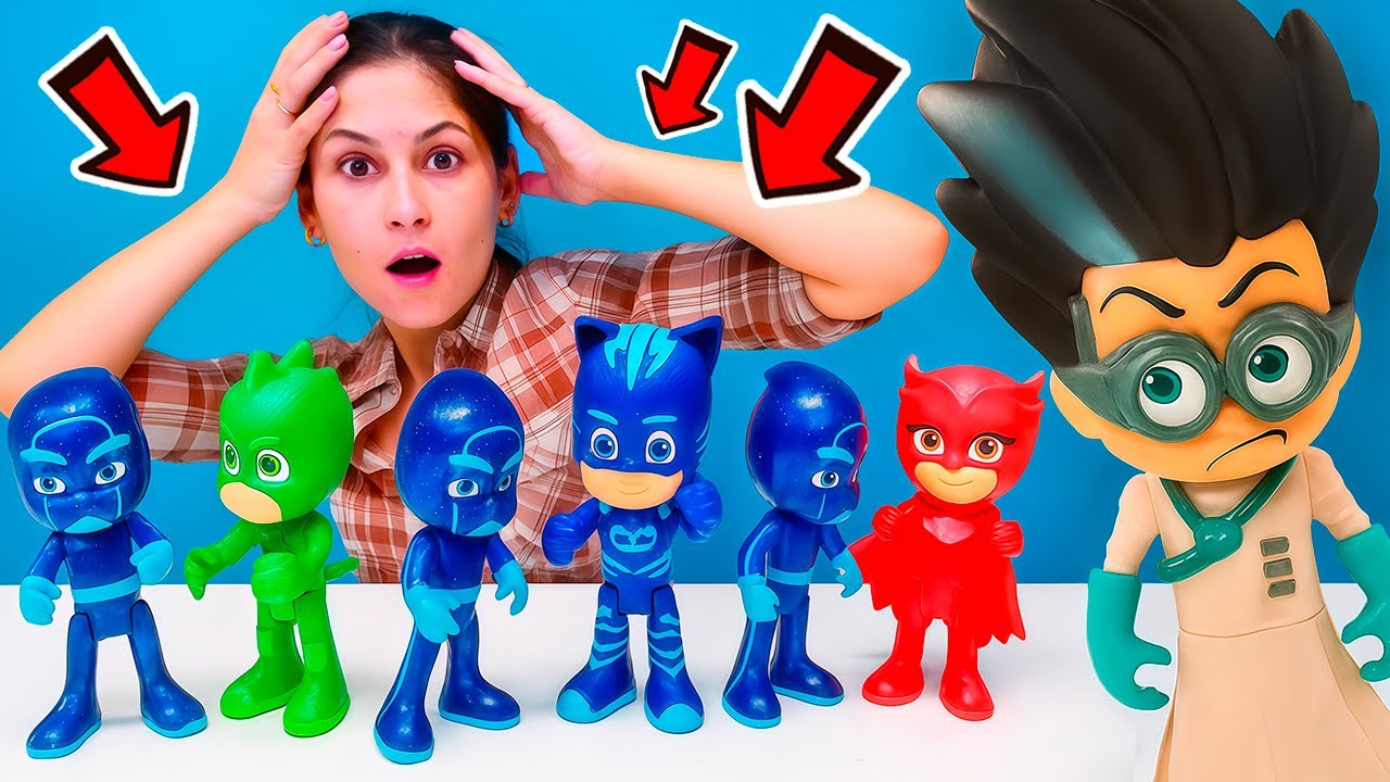 Romeo, Gece Ninjalarını PJ Maskelilere dönüştürüyor! Çocuk videoları.