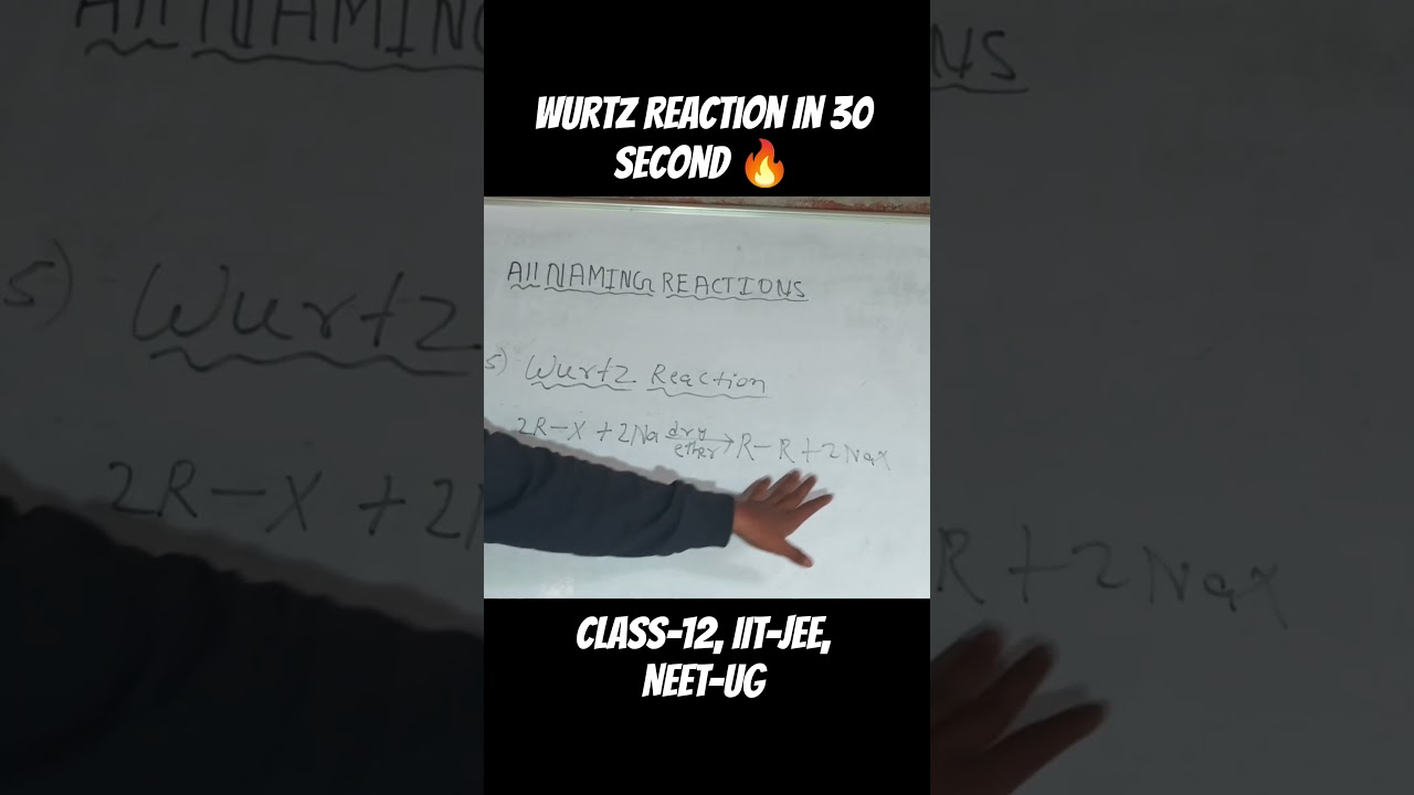 Wurtz Reaction in 30 Second🔥🧪 Easy Organic Chemistry Reaction  