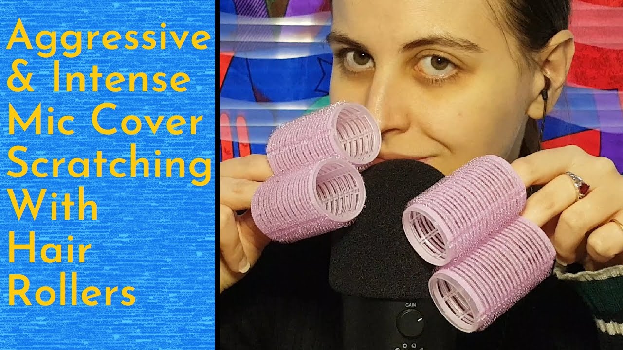 ASMR Aggressive & Intense Mic Cover Scratching With Hair Rollers/Curlers (Sounds Like Velcro!)