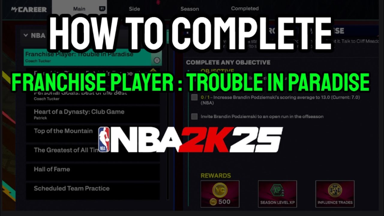 Игрок франшизы: Проблемы в раю - NBA 2k25 (ОБЪЯСНЕНИЕ ЗАДАНИЯ)