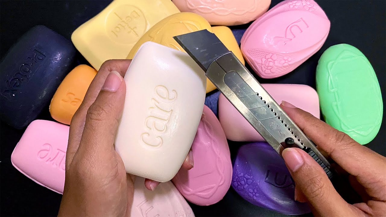 ASMR Soap Carving - Care Soap Carving Relaxing Sounds Satisfying ASMR Cutting soap | ASMR Relax Soap