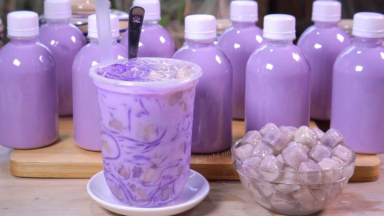 TRÀ SỮA KHOAI MÔN làm theo cách này thơm béo màu lại đẹp